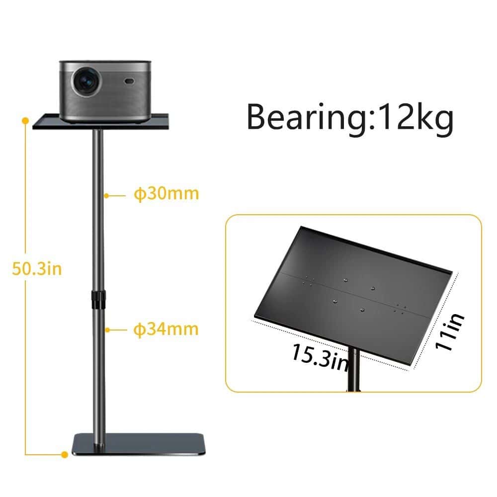 High-quality projection stand with adjustable height, 12kg bearing capacity, suitable for medical and optical use, perfect for ophthalmology and optometry exam rooms.