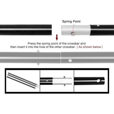Optical crossbar spring bar assembly for eyeglasses and sunglasses, featuring detailed instructions on spring point installation, compatible with Monalisa Medical products.