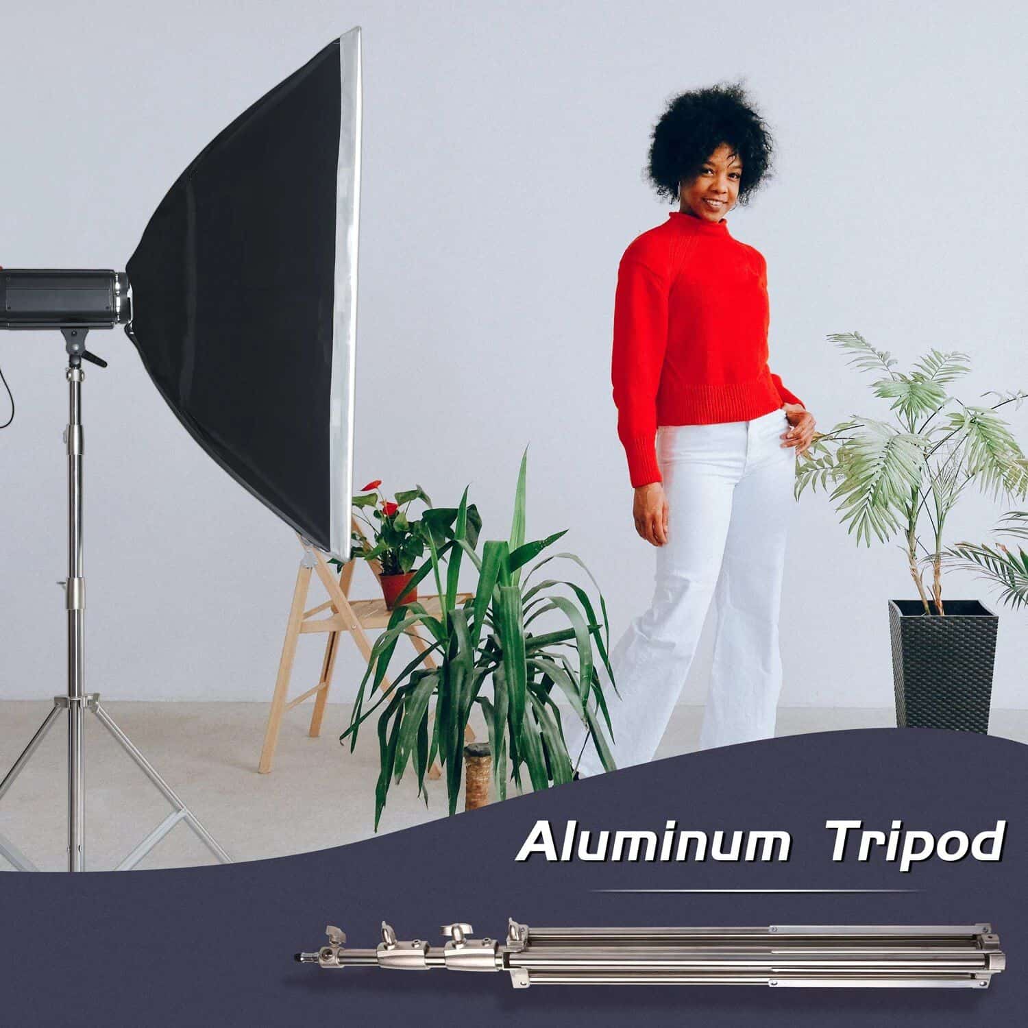 High-quality aluminum tripod for stable photography and video shoots, perfect for professional studios or content creators.