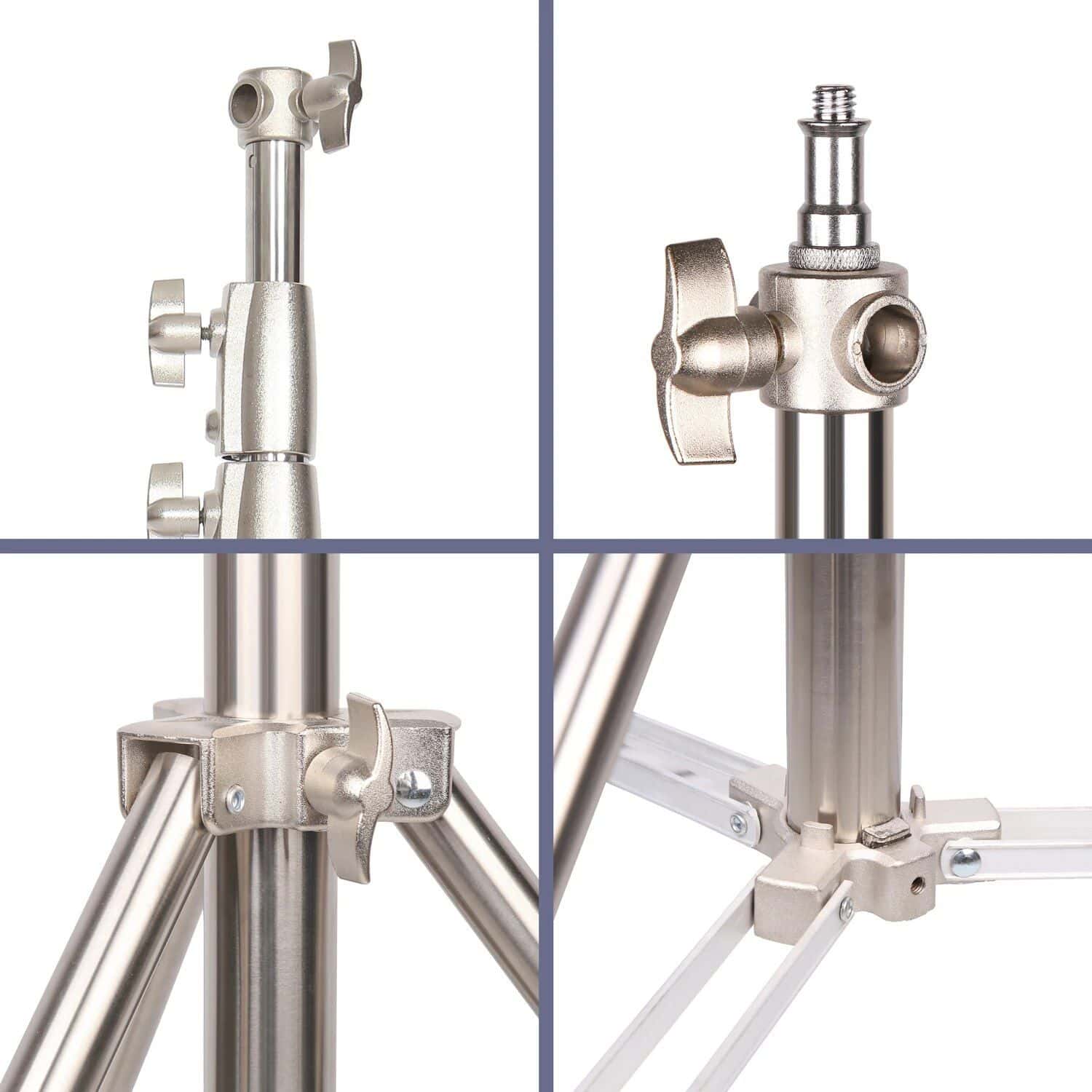 Stainless steel adjustable tripod stand for medispa, laser, or skincare equipment with secure locking mechanisms and stable base. Ideal for professional aesthetic and medical clinics.