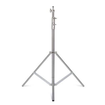 Adjustable tripod lighting stand for studio photography, videography, and stage lighting. Durable, high-quality steel construction with adjustable height for professional lighting setups.