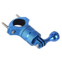 Blue metallic eye clamp for optometry and ophthalmology procedures, designed for secure eye stabilization and comfort during eye exams or surgeries.