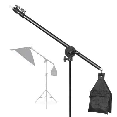Optical studio lighting tripod with adjustable arm, ideal for precise optical and eyewear product photography at Monalisa Medical.