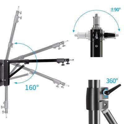 High-quality ophthalmic tripod stand with 160° and 360° rotation, and adjustable tilt angles for precise eye examinations and treatments. Durable, versatile surgical equipment for eye care specialists.