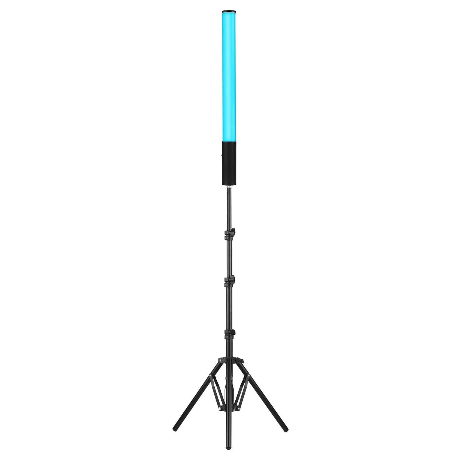 Bright blue LED light stick on adjustable tripod stand for medical, beauty, and skincare treatment applications. Portable, easy to set up, ideal for clinics and salons.