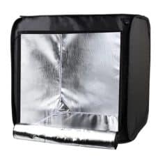 Durable black grow tent with reflective interior for optimal plant growth, easy setup, and ventilation, perfect for indoor gardening and hobbyist growers.