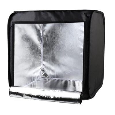 Durable black grow tent with reflective interior for optimal plant growth, easy setup, and ventilation, perfect for indoor gardening and hobbyist growers.