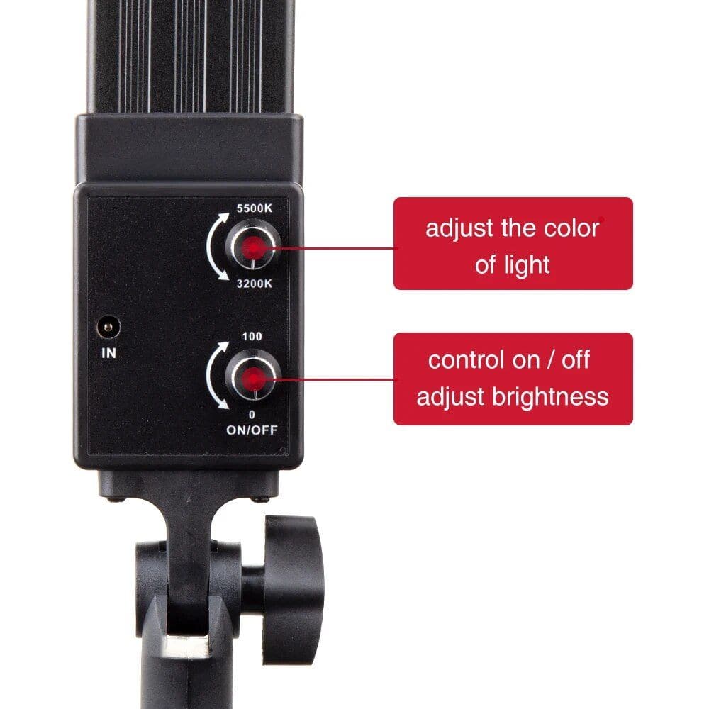 Adjustable light color temperature and brightness control for optimal medical lighting.