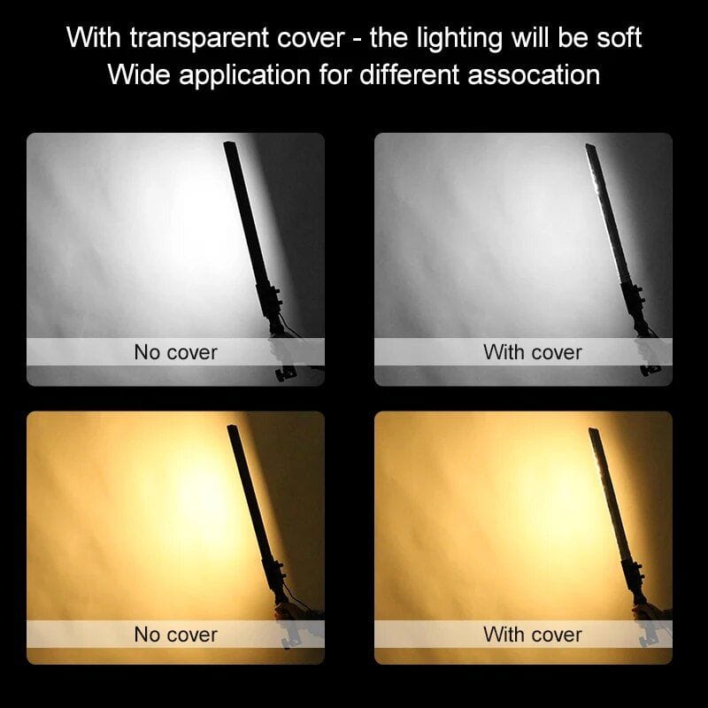 Optometry lighting with transparent cover for softer illumination.
