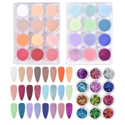 Bright and diverse eyeshadow collection featuring pastel, neon, and glitter shades ideal for beauty, cosmetics, and artistic eye looks. Designed for makeup artists and enthusiasts seeking high-quality pigments.