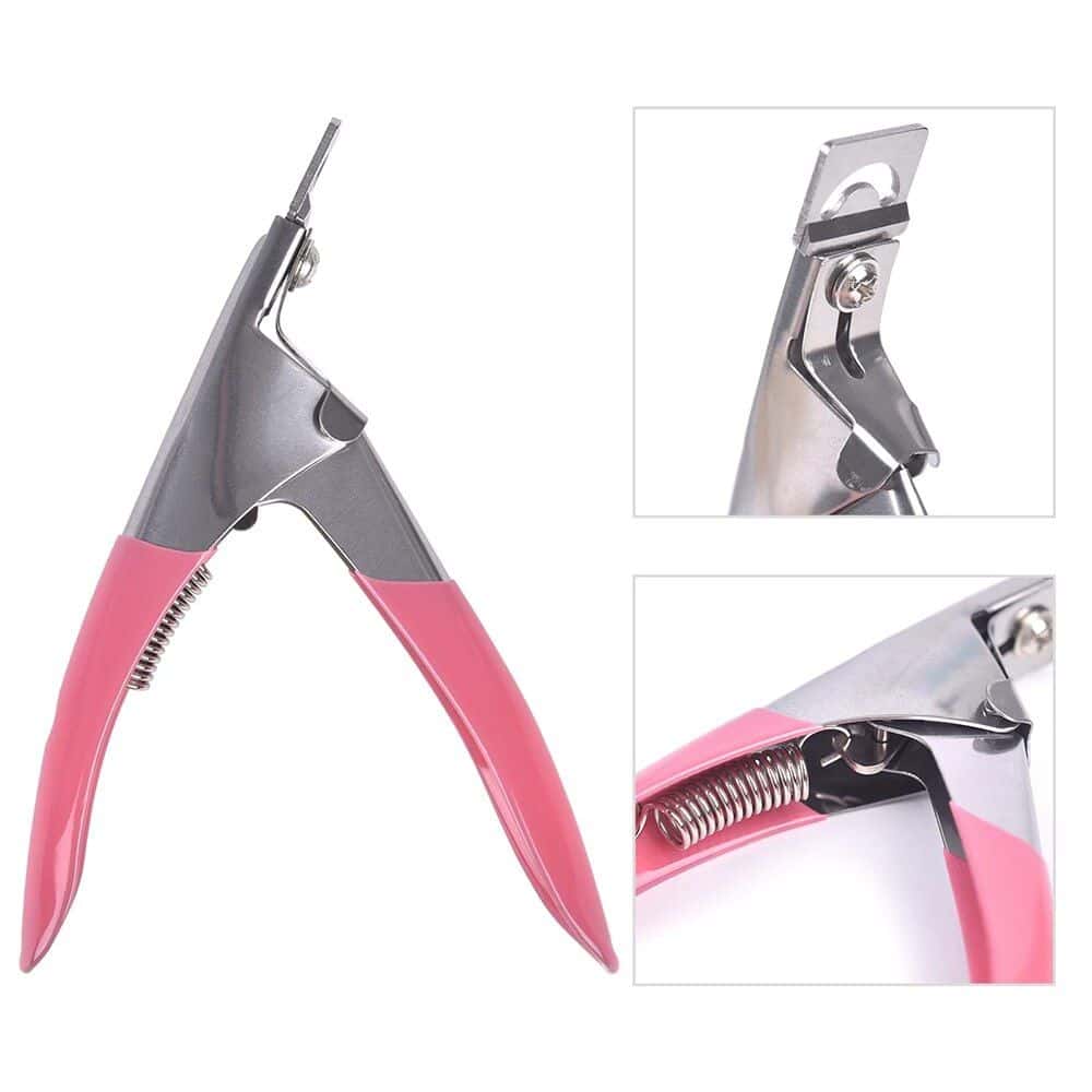 High-quality stainless steel nail clipper with pink ergonomic handles for easy grooming. Designed for precise nail trimming and durability, suitable for professional and personal use.