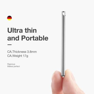 Compact, ultra-thin 3.8mm lens measurement tool for eye care and optometry. Portable and durable with 17g weight, ideal for precise vision correction and eyeglass fitting.