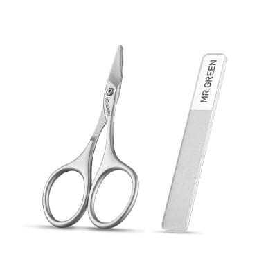 High-quality manicure scissors and nail file from Monalisa Store, perfect for precision eye care and beauty routines, featuring sleek design and durability.