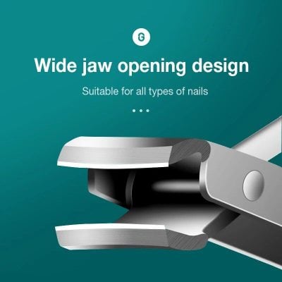 High-quality wide jaw nail nipper for precise trimming, suitable for all types of nails, professional manicure, and pedicure tools. Durable, ergonomic design enhances nail care routines.