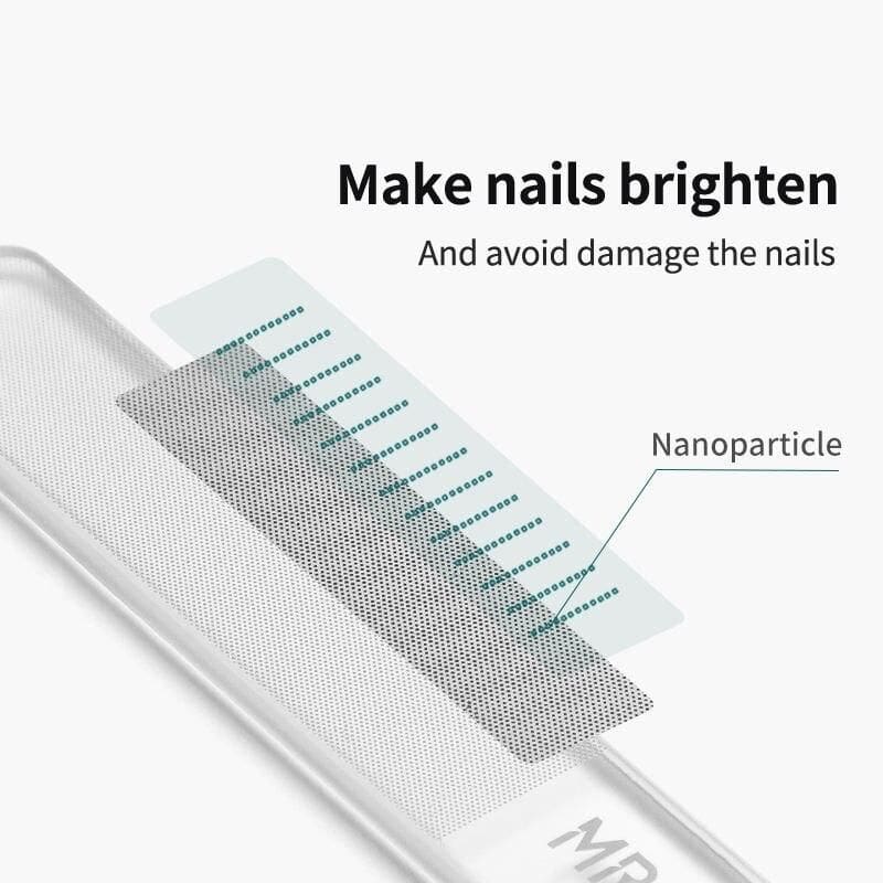 A close-up of a nail care device with nanoparticle filtration for healthy nails, promoting brightness and damage prevention, ideal for professional and home manicures.