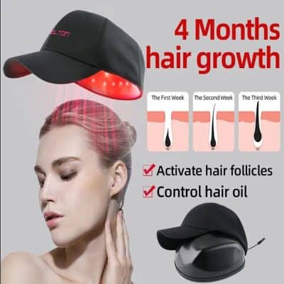 LED hair growth cap for stimulating hair follicles and controlling hair oil, promoting 4 months of hair growth with light therapy. Effectively enhances hair density and health.