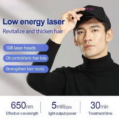High-tech laser for hair revitalization and thickening.