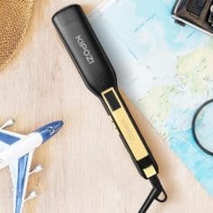 Hair styling straightener with digital temperature control, ceramic plates, and ergonomic design. Perfect for smooth, shiny hair at home or salon.