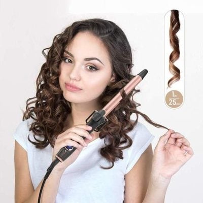 High-quality curling iron for perfect, long-lasting curls, 1-inch barrel, advanced heat technology, suitable for all hair types, professional styling tool at Monalisa Store.