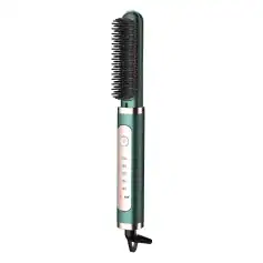 Premium digital hair styling brush with adjustable heat settings and integrated comb for smooth, styled hair. Ideal for salon or home use, featuring easy controls and ergonomic design.