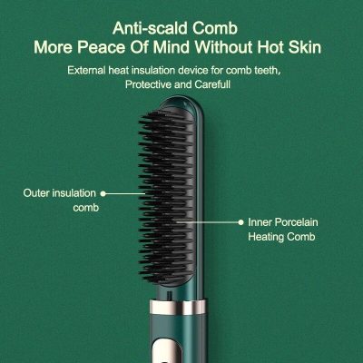 Durable heat-insulating comb for safe, comfortable styling, protects scalp from heat, ideal for hair care.