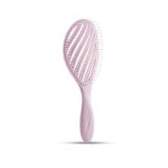 Pink hairbrush with vented design for scalp massage and detangling, ideal for hair styling and scalp stimulation. Perfect for healthy hair maintenance and salon use.