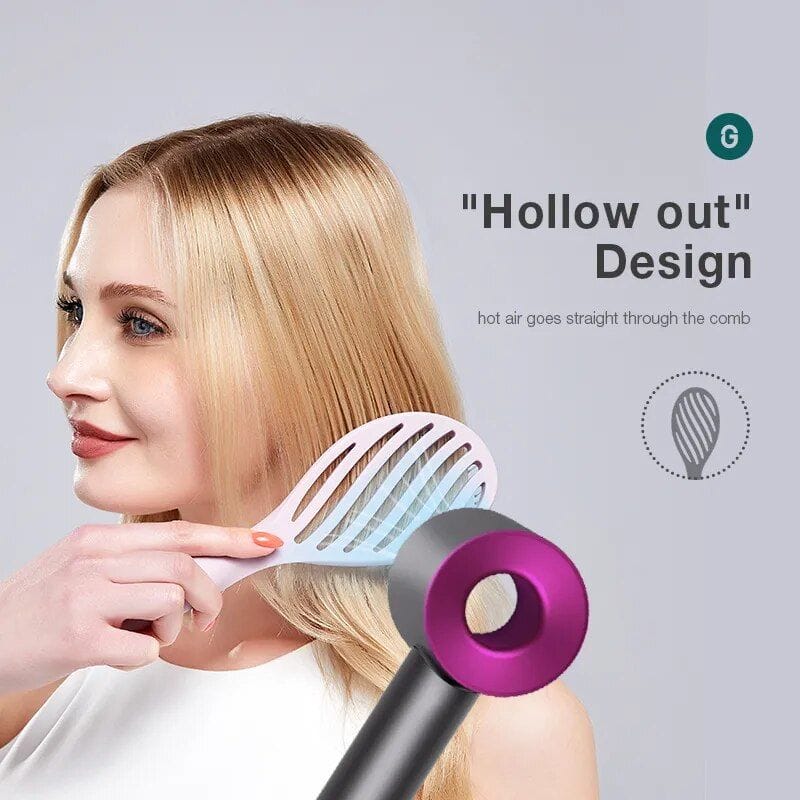 Hollow out hairbrush for gentle, snag-free detangling, reduces hair breakage, ideal for all hair types. Enhance your hair care routine with Monalisa Medical's innovative styling tools.