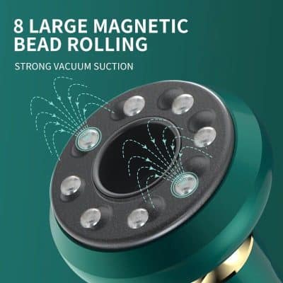 Electrical eye massager with magnetic beads and vacuum suction for eye care and relaxation. Ideal for reducing eye strain, dry eyes, and improving circulation.