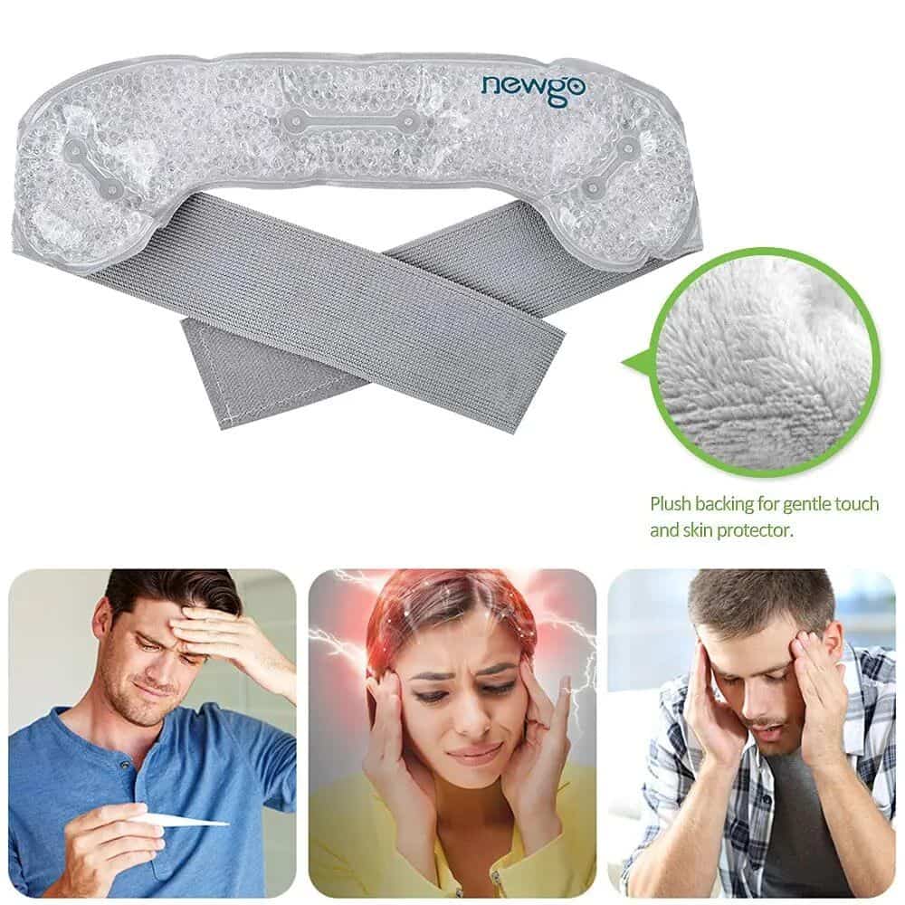 Comfortable head pain relief cushion for migraines and headaches.
