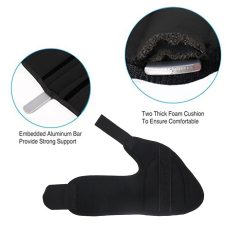 Comfortable black support brace with embedded aluminum bar for strong support and thick foam cushion for all-day comfort. Ideal for medical, sports, and recovery needs.