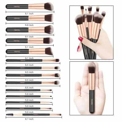 High-quality professional makeup brushes for flawless beauty application and cosmetic use. Includes various sizes and shapes for foundation, blush, eye makeup, and contouring.