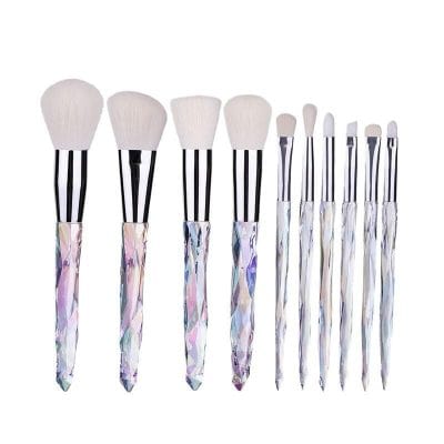 High-quality iridescent makeup brushes with soft bristles for cosmetic application. Perfect for blending, eyeshadow, foundation, and more, suitable for professional and home use.