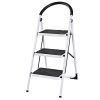 Lightweight folding step ladder for easy access and versatility, ideal for home and commercial use, with sturdy steps and safety features.