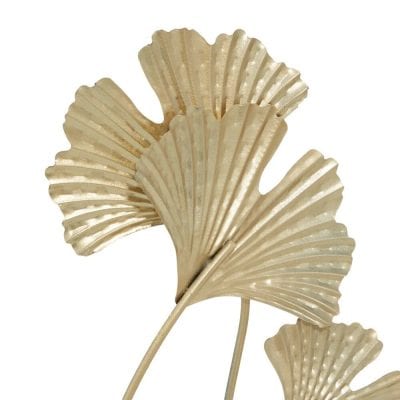 Ginkgo leaf-inspired metallic decor for beauty and style, ideal for modern interior design and aesthetic enhancement. Perfect for home, office, or spa settings.