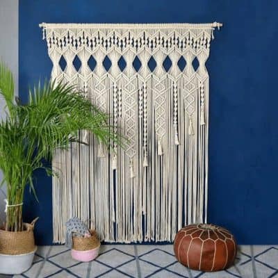 Boho chic macrame wall hanging for home decor, handmade bohemian textile art, premium wall tapestry, perfect for living rooms, bedrooms, and cozy spaces, available at Monalisa Store.