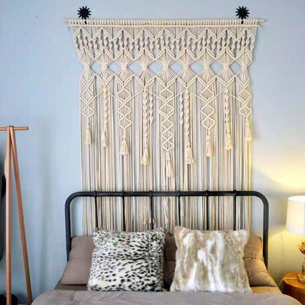 Boho Chic Beige Macrame Wall Hanging Tapestry - Image 3