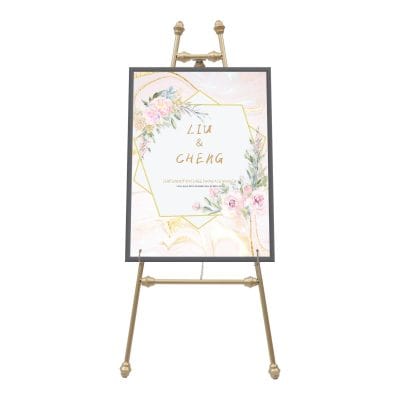 Stylish wedding welcome sign featuring floral accents, ideal for bridal events and signage at Monalisa Medical Store.