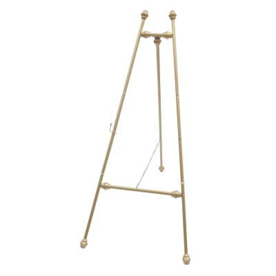 Elegant beige wooden easel stand with adjustable height, ideal for art displays, photography, and presentations. Durable and stylish, perfect for professional and home use.