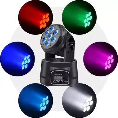 Enhanced LED stage lights with multi-color options (red, green, blue, purple, white) for dynamic light effects, suitable for DJ events, stage shows, and party decoration.