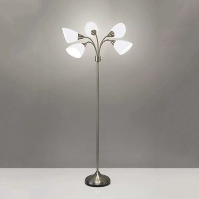 A sleek, contemporary LED floor lamp with adjustable branches and multiple lighting options, perfect for living rooms, bedrooms, or offices, providing stylish and energy-efficient illumination.
