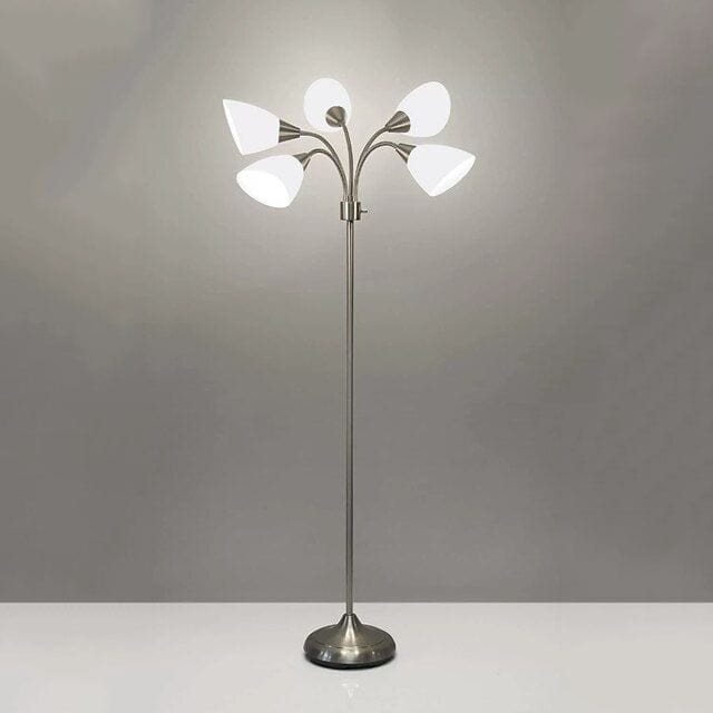 A sleek, contemporary LED floor lamp with adjustable branches and multiple lighting options, perfect for living rooms, bedrooms, or offices, providing stylish and energy-efficient illumination.