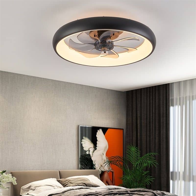 Bright LED ceiling fan with lights, ideal for stylish living rooms or bedrooms. Enhance comfort and decor with a sleek, silent design for home or office spaces.