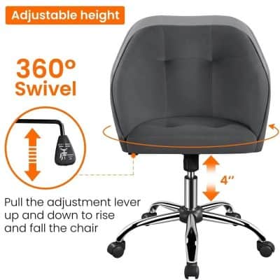 Comfortable ergonomic office chair with height adjustability and 360° swivel for optimal workspace flexibility. Ideal for home or professional office environments.