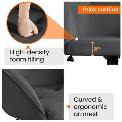 High-density foam filled ergonomic armrest for optimal support and comfort.