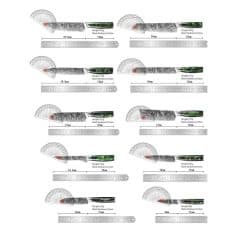 High-quality metal knives with detailed measurement markings for accurate cuts.