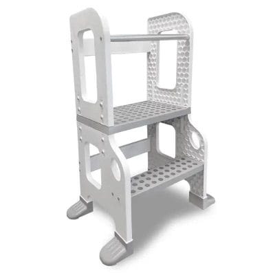 Heavy-duty medical step stool with non-slip foot pads and adjustable height for healthcare and optical clinics. Durable, lightweight, and safe for patient and staff use.