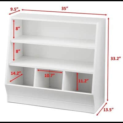 Optical store display shelf with multiple compartments and adjustable shelves for visual merchandising.