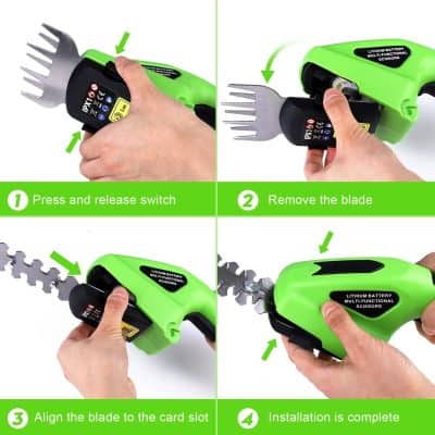 Durable cordless electric pruning shear for precise trimming, battery-powered, with ergonomic handle and sharp blades. Perfect for gardening, landscaping, and plant care.