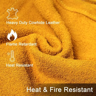 Soft, durable leather with flame-retardant, heat-resistant features, perfect for high-heat environments and safety wear.