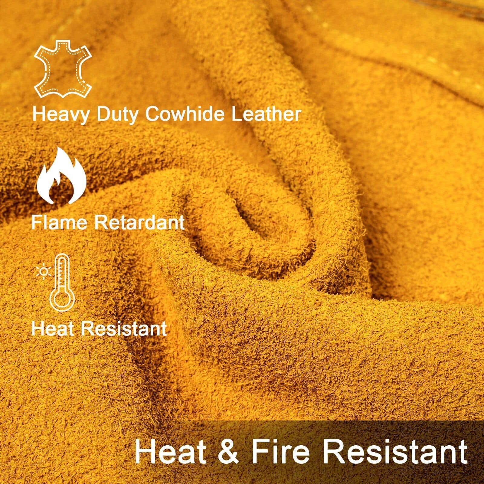 Soft, durable leather with flame-retardant, heat-resistant features, perfect for high-heat environments and safety wear.
